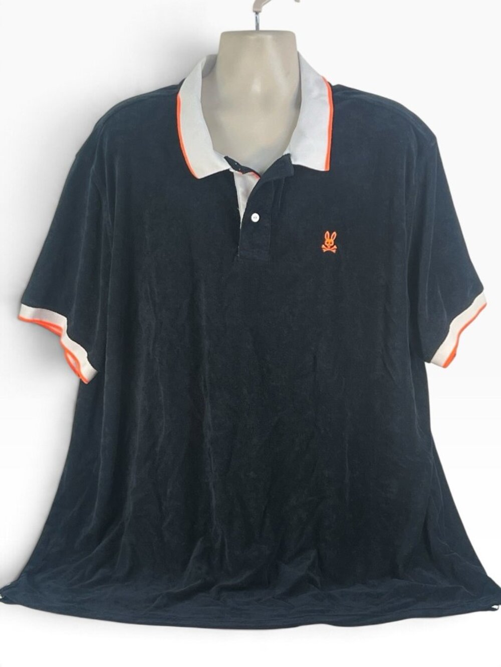 Psycho Bunny Black Short Sleeve Men's Polo Terry T-Shirt Size 3XL